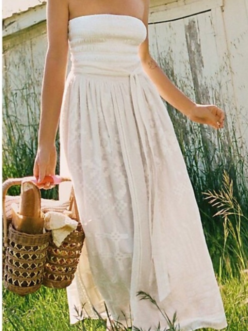 Anthropologie Forever That Girl Ivory Boho Embroidered Maxi Skirt - Women